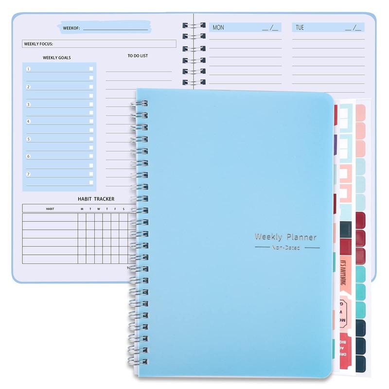 Weekly Planner Notebook, A5 Spiral To Do List Notebook 52