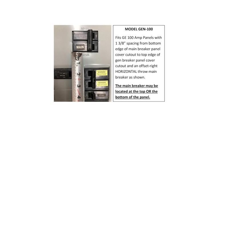 GenSafety Generator Breaker Panel Interlock Kit for GE 100 Amp