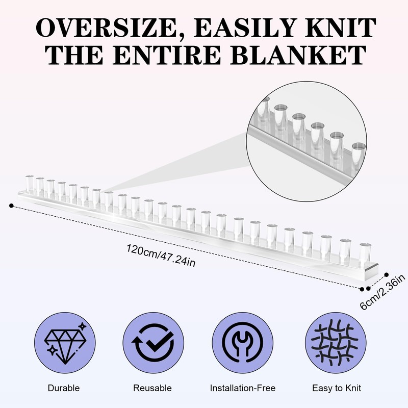 47" Acrylic Chunky Blanket Loom DIY Throw Blankets Knitting Loom
