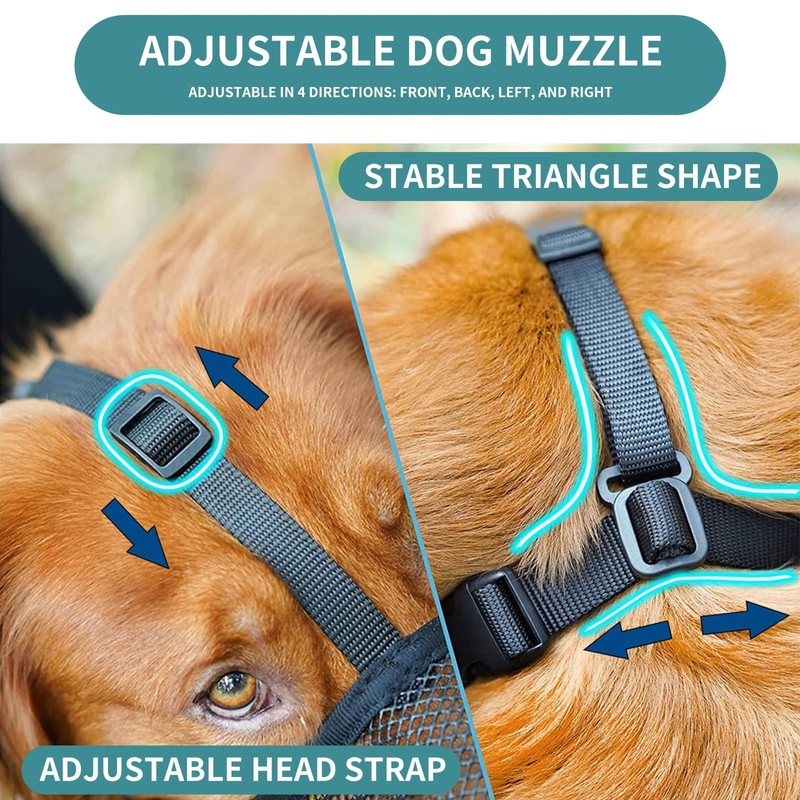 Dog Muzzle for Large Dog, Muzzles with Velcro Straps, Breathable
