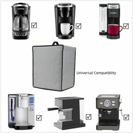 Dustproof Cover for Coffee Maker,Compatible With BLACK+DECKER CM1160/Keurig K-Supreme/K-Compact/Gevi Espresso Machine GECME403LA-U/Mr. Coffee EM5000/Coffee Maker SS-10P1 etc. (Light Grey)