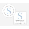 Initial Return Address Labels, Round Address Stickers, Envelope Seals (#461-WH)