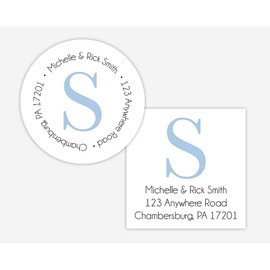 Initial Return Address Labels, Round Address Stickers, Envelope Seals (#461-WH)