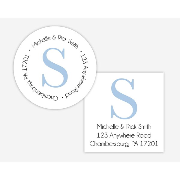 Initial Return Address Labels, Round Address Stickers, Envelope Seals (#461-WH)