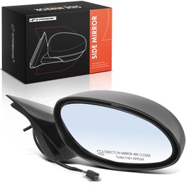 A-Premium Passenger Side Power Door Mirror - Compatible with Buick Regal 1997-2004, Century 1997-2005 - Heated Manual Folding Black Outside Rear View Mirror