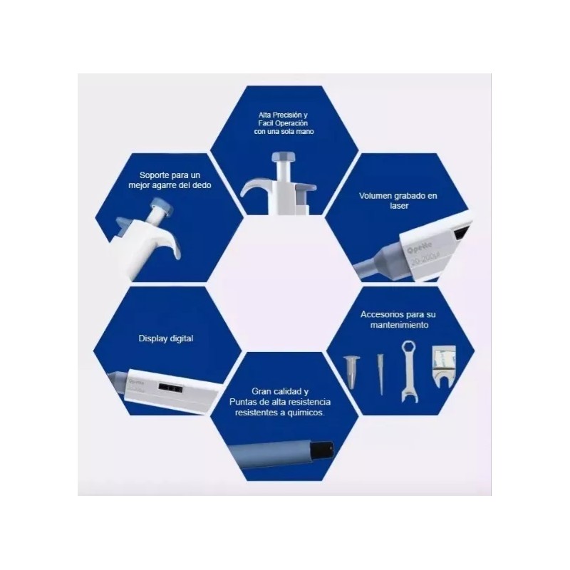 Visionmed Micropipeta Laboratorio Medio Autoclave 5-50 10-100 1000µl