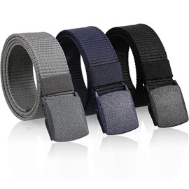 Rixotix Wide Nylon Belt in Black, Blue, and Grey. Durable Design for Outdoor and Use. Fit for Everyday Wear. Strong and Reliable(SIZE:3)