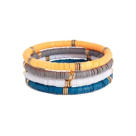 Elegance 11 designs Boho Heishi Beaded Bracelets For Women Simple Polymer Clay Colorful Surfer Stackable Beads Bracelet Summer Beach Jewelry Set