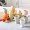 GSHLLO 2 Pcs White Ceramic Egg Serving Cups Egg Stand
