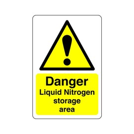 Safety First Display LTD Danger liquid Nitrogen sign - 1.2mm Rigid plastic for indoor/outdoor usage (400mm x 300mm) Viewing Distance within 14m.