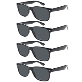 ZONLON 4 Pack Classic Reading Sunglasses for Women Men Spring Hinge, Outdoor Sun Readers Glasses with UV400 Protection (4 Black, 1.00, x)