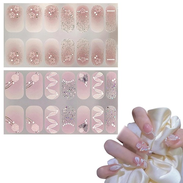 3D Nagelsticker, 2 Blatt 5D Stereoskopisch Selbstklebend Nail Art Sticker
