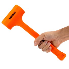NEIKO 02888A Dead Blow Hammer Set, 3pc Neon Orange Deadblow Mallet, 1lb, 2lb, 3lb Hammers, Spark and Rebound Resistant, Unibody Molded, Checkered Grip