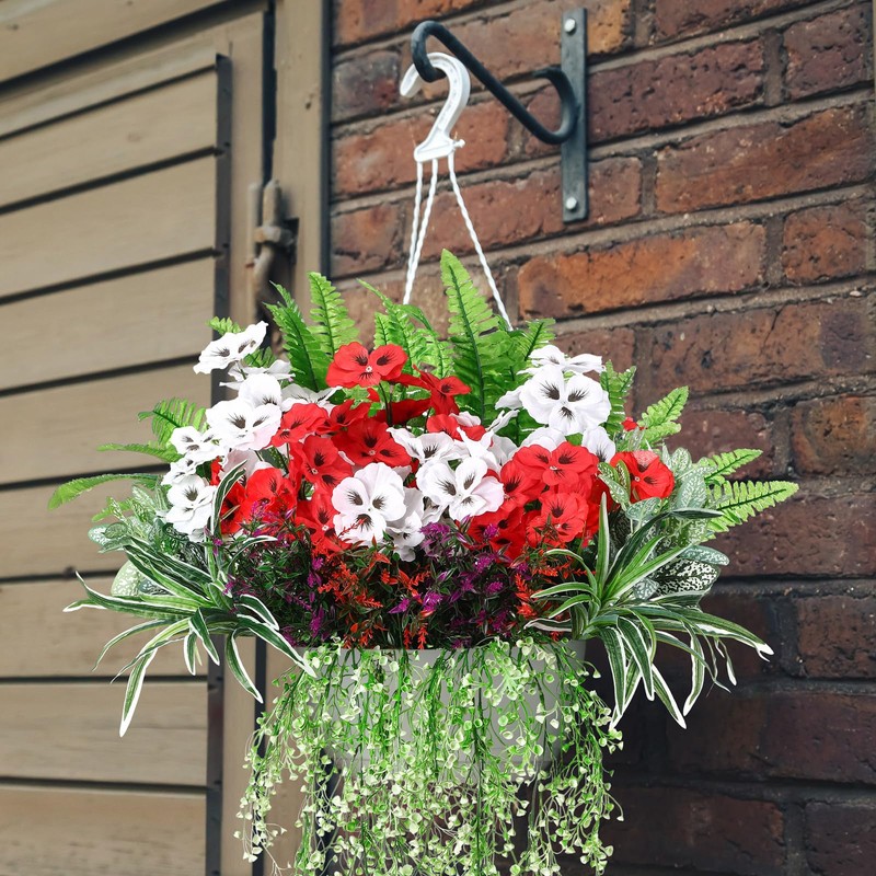 24 Pcs Outdoor Artificial Plants UV Resistant Faux Plant Fake