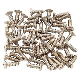 Musiclily 3x12mm Tornillos de Golpeador Pickguard Screws para Guitarra Eléctrica Fender Stratocaster Telecaster o Bajo, Cromado