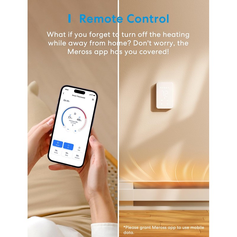 meross Smart Thermostat for Electric Baseboard and in-Wall Heaters Work