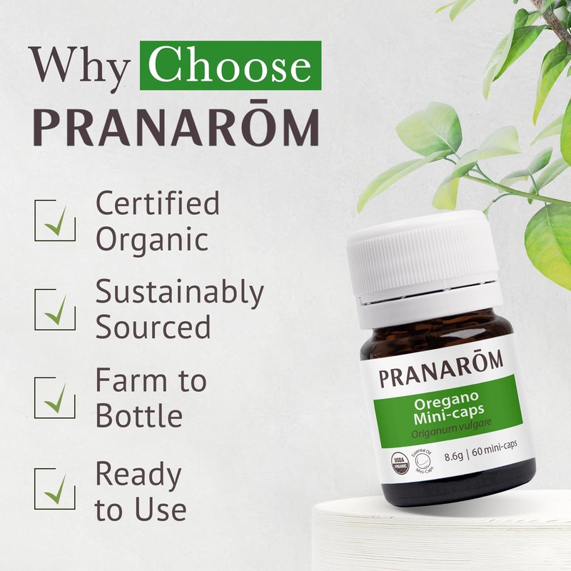 Pranarom - Aromaforce Oregano Mini-Caps - Certified Organic Ingredients for