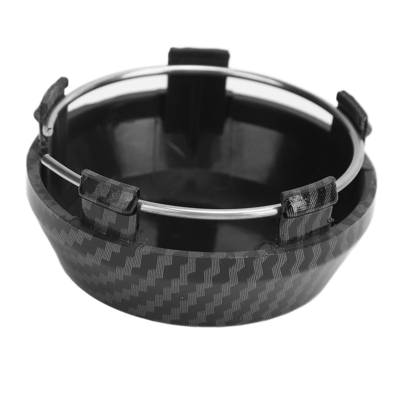 4 Pcs 60mm Wheel Center Caps Carbon Fiber Style Tyre