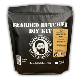 Bearded Butchers Country Style Breakfast Links DIY Kit – Traditional Homestyle Breakfast Sausage – Includes Country Style Seasoning & 21mm Collagen Casings – For Up to 25 lbs of Meat – Just Add Pork, Beef, Venison, or Wild, Game, No MSG