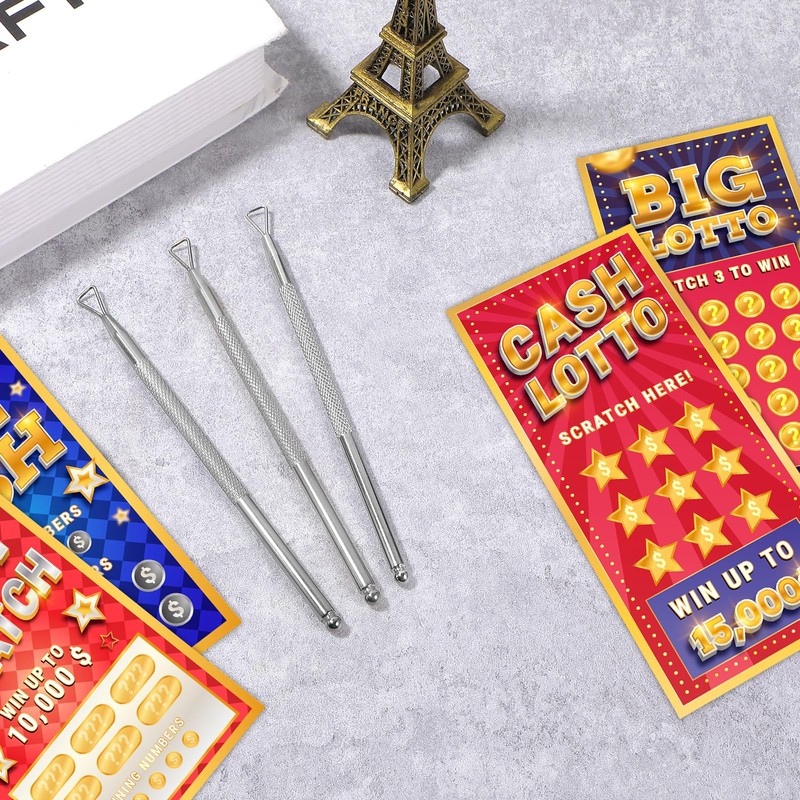 BOHUIZ 3 Pcs Lottery Ticket Scratcher Tool, Metal Scratch Off