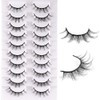 10 Pairs False Eyelashes, Natural Look Short Eyelashes, Cat Eyes,