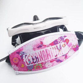 Scuba Mask Strap Cover Neoprene Diving Mask Strap Wrapper for Snorkel Mask for Men and Women, Pink Whales (Reversible), Free size
