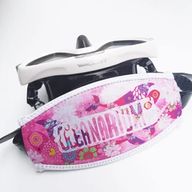 Scuba Mask Strap Cover Neoprene Diving Mask Strap Wrapper for Snorkel Mask for Men and Women, Pink Whales (Reversible), Free size