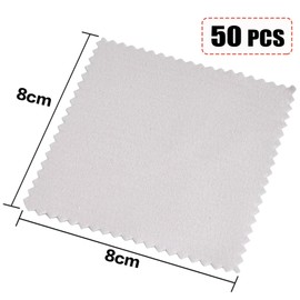 RSYHVG Jewelry Cleaning Cloth Polishing Cloth for Sterling Silver Gold Platinum, 50 Pack (Grey)