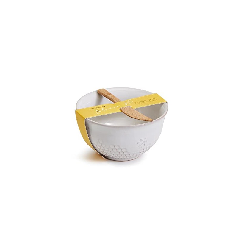 Two's Company Honeycomb Tidbit Bowl with Spreader