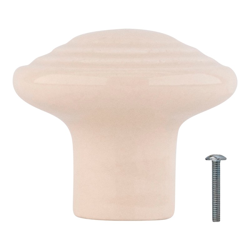 BRIXWELL BXB5231A-XCP2 Almond Ceramic Mushroom Cabinet Knob 1-3/8" Diameter for