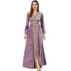 Abaya Dress for Women Velvet Dress Long Sleeve Embroidery Moroccan