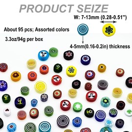 EDFLIFE Flat Glass Millefiori for Mosaic Making Supplies, Mosaic Tiles for Crafts with Assorted Flower Glass Tiles, Mosaic Kits for Adults DIY Decorations, No Hole (Mixed Pattern)