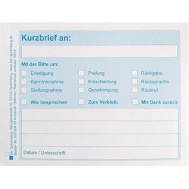 Kurzbrief, Haftnotizzettel, Block mit 50 Blatt, im 3er Set