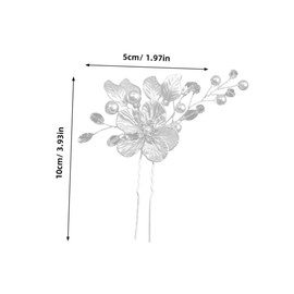 VICASKY Elegant U Shaped Wedding Hair Pin for Brides Flower and Leaf Design Durable and Safe Hair Accessory for Formal Occasions for Bridal Parties and Special Events