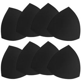 FANMAOUS 4 Pairs Bra Pad Insert,Removable Sport Bra Cup Triangle Breathable & Reusable Bra Pad for Yoga Bra,Swimsuits,Bikini (B/C Black 4 pairs)