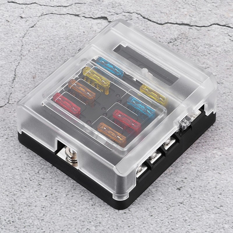6-Way 12V-24V Car Power Distribution Blade Fuse Holder Box Terminal