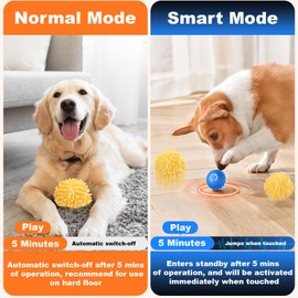 BABORUI Interactive Dog Toys, Moving Dog Toy Ball with Cover, Self Rolling Dog Ball for Small/Medium/Large Dogs/Puppy, Automatic Dog Toys to Keep Them Busy