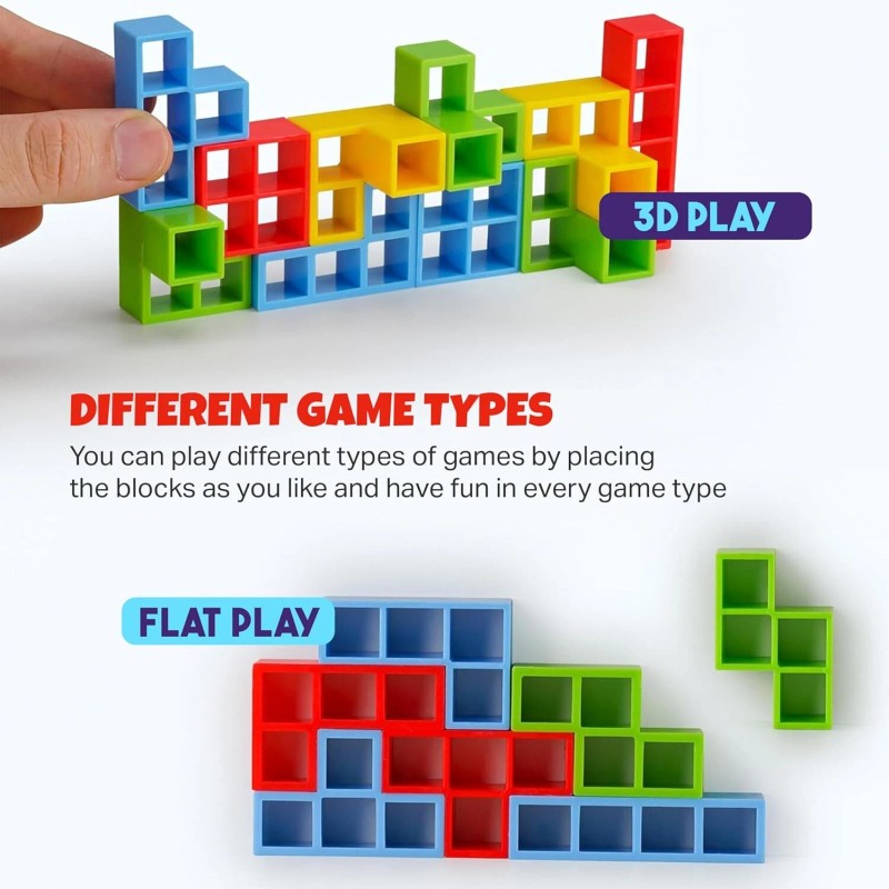 sinomund 48 Board Games Tetra Tower Balance Stacking Toys Building