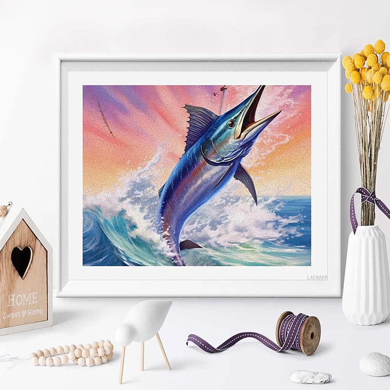 Marlin Fish Swordfish Paint by Number DIY Painting Kits Home