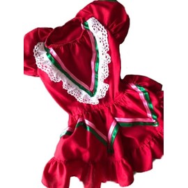Escaramuza dog dress/Mexican dog dress (Small, Pink)