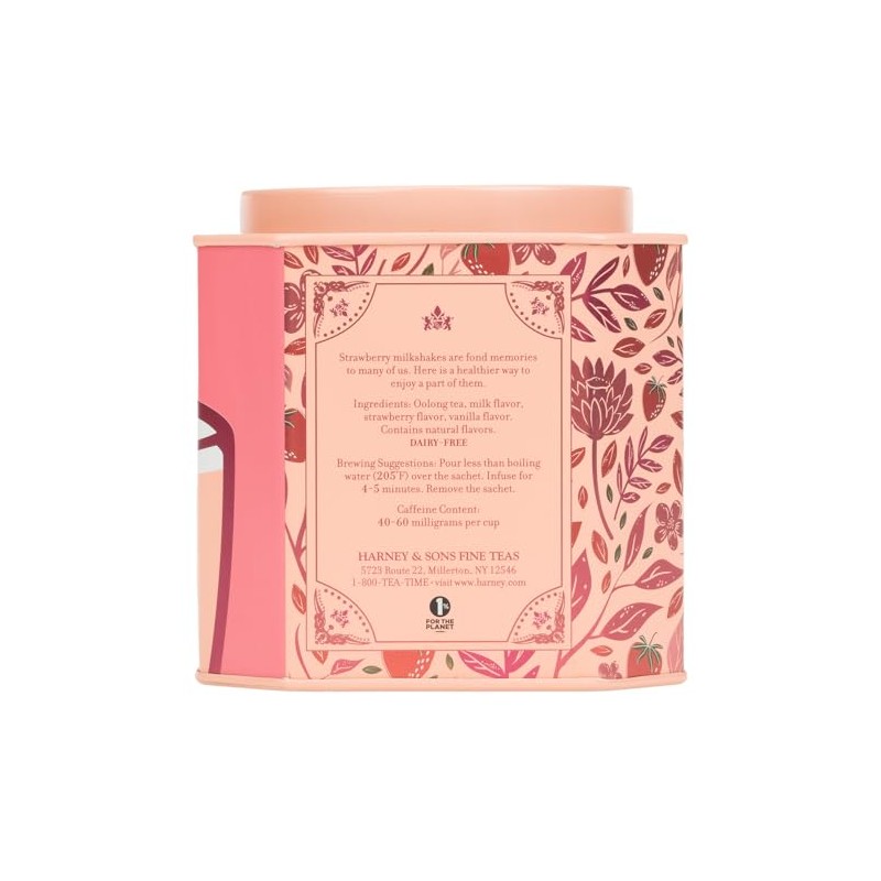 Harney & Sons Té Oolong Sabor Batido de Fresa, Libre
