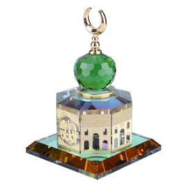 Mosque Model Muslim Crystal Gilded Al-Aqsa Mosque Miniature Model Crystal Ornaments Islamic Building Gift Home Decoration