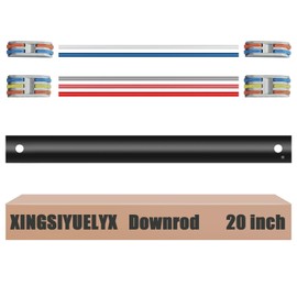 XINGSIYUELYX 20" Ceiling Fan Downrod, 【1 Outside Diameter】 Black Extended Downrod, including 4 Wire Connectors and 5 Extension Wires (No Threads)