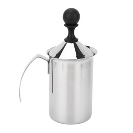 Manual Milk Frother 304 Stainless Steel Dual Filter Mesh Manual Milk Foamer for Coffee Hot Chocolate