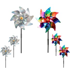 LIANRISES 6pcs Bird Scarers for Gardens Windmills for Garden Bird Deterrent Products Pigeon Scarer Reflective Bird Deterrent