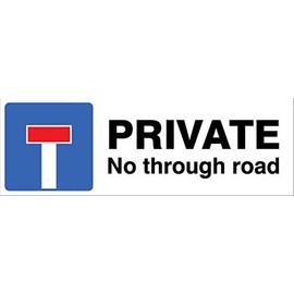 Caledonia Signs 17684G Private No through road Rigid PVC Safety Sign, 100.0 mm*300.0 mm*1.0 mm