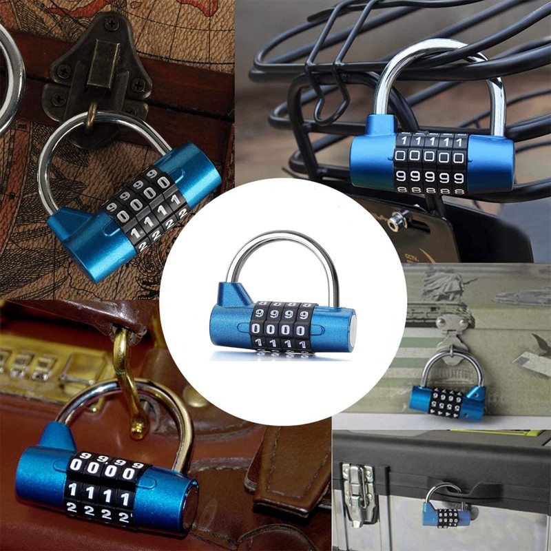 Zhenp 4 Digit Padlock Gym Padlock Heavy Duty Resettable 54mm/2.13"