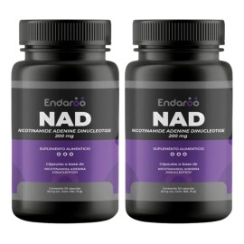 NAD+ 60 Cápsulas | Nicotinamida Adenina Dinucleótido | Apoya la energía celular, función cerebral, circulación y envejecimiento saludable | Suplemento premium | Endaroo