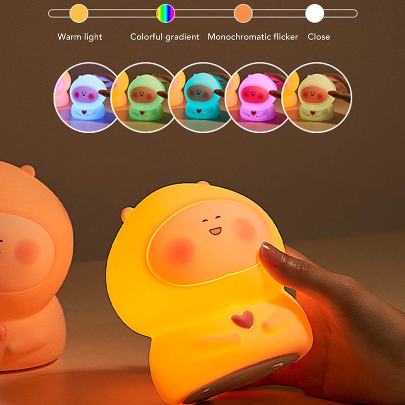USB Fat Peach Night Tap Lamp with Timing Function Intelligent