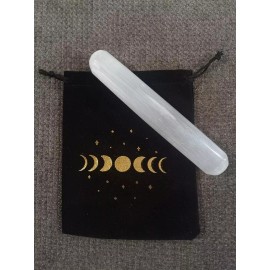 Selenite Crystal Massage Wand " Smooth Polished Round Heal Reiki Energy CHARGED